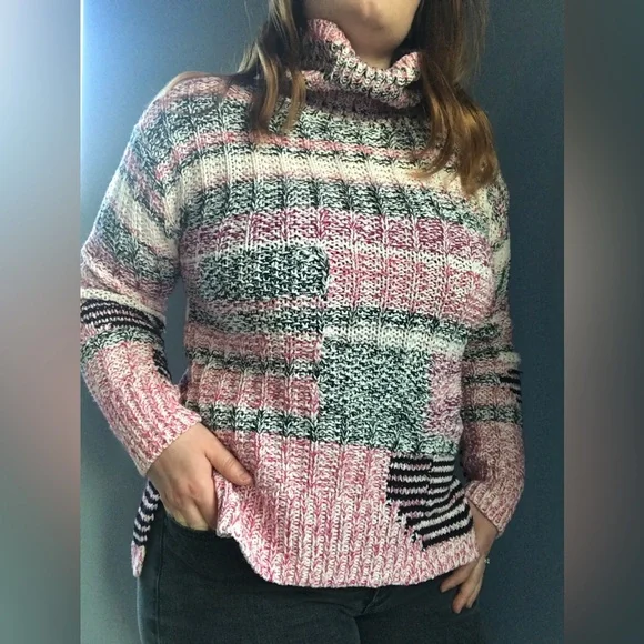 Anthropologie Sparrow Alma Turtleneck Sweater Pink Boho Cottagecore - Picture 1 of 9